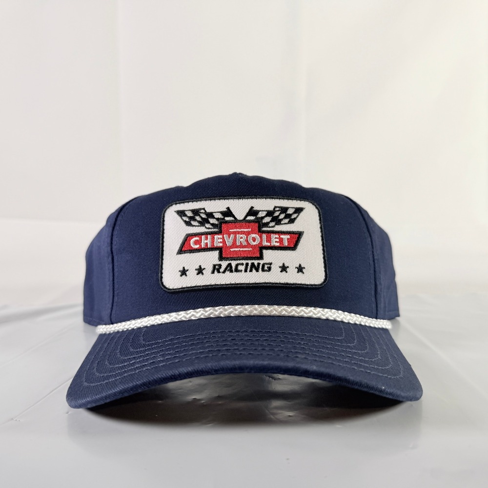 Chevrolet Racing Flags Hat Men Navy Blue Snapback Cap GM Official Licensed New‎